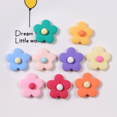 廠家 樹脂磨砂泫雅圓角五瓣花diy兒童髮飾配件手機殼美容材料