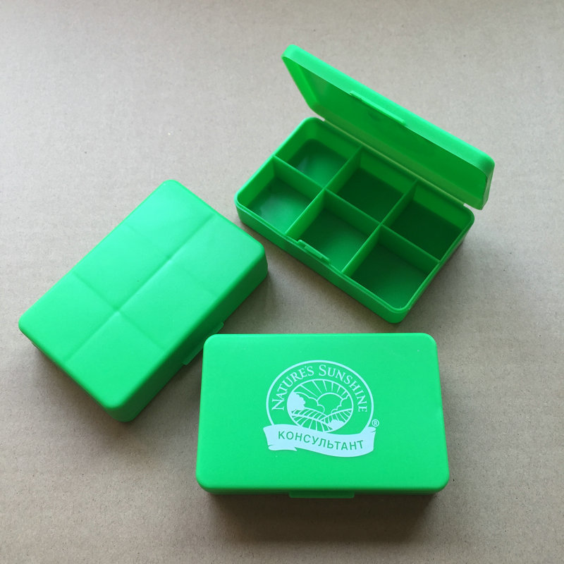 环保PP料六格药盒 6格药盒 翻盖六格药盒 翻盖6格药盒 迷你储物盒