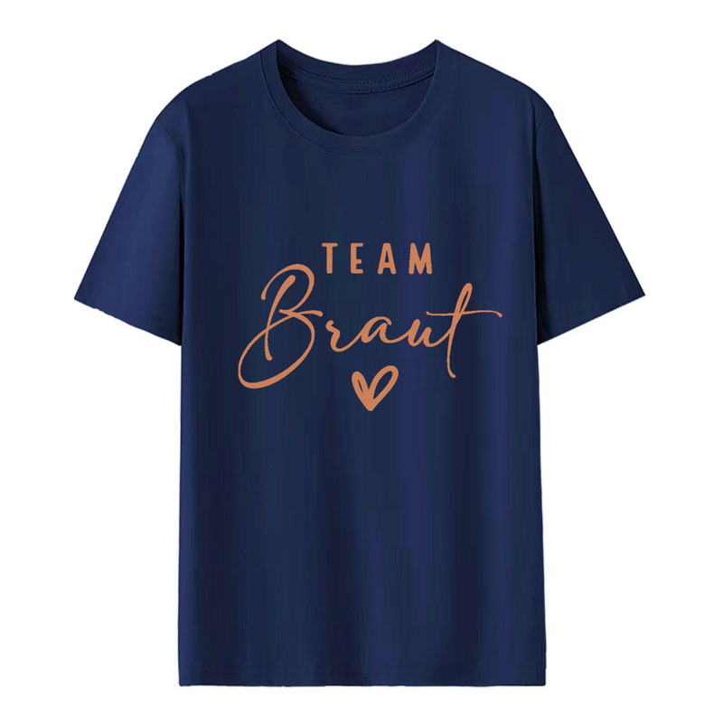 Cross-Border Hot-Selling Birde Team Gold-Stamped Pattern Printed Short-Sleeve T-Shirt Bridal Party Women's Top Aliexpress Cross-Border Hot-Selling Birde Team Gold-Stamped Pattern Printed Short-Sleeve T-Shirt Bridal Party Women's Top Aliexpress