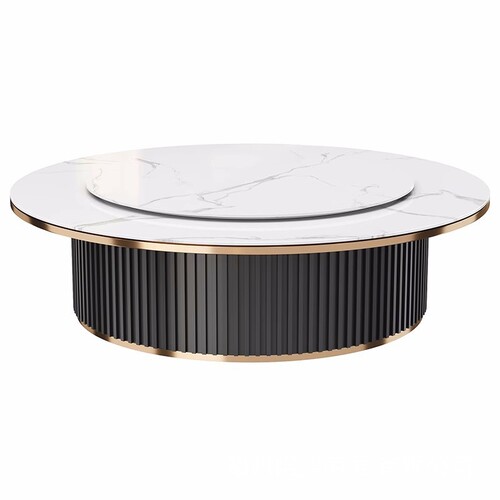 Engineered stone hotel dining table electric table fully automatic large round table restaurant private dining room home use minimalist luxury hot pot