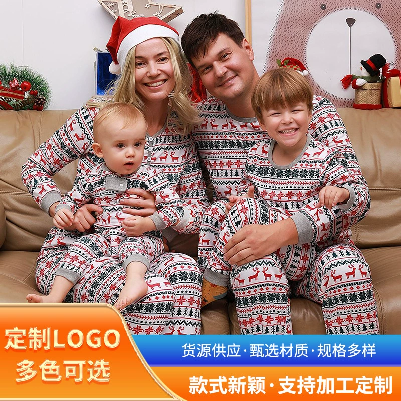 Оптовая продажа в Европе и США, трансграничная НОВАЯ РОЖДЕСТВЕНСКАЯ одежда для родителей и детей, семейная одежда, полосатая домашняя одежда для родителей и детей, костюм, пижама с длинным рукавом