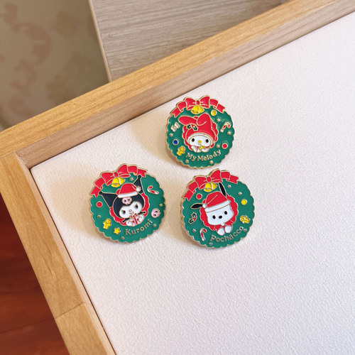 Cartoon New Christmas Culomi Brooch Cute Japanese KT Cat Jade Dog Badge Men's and Women's Bags Clothing Accessories