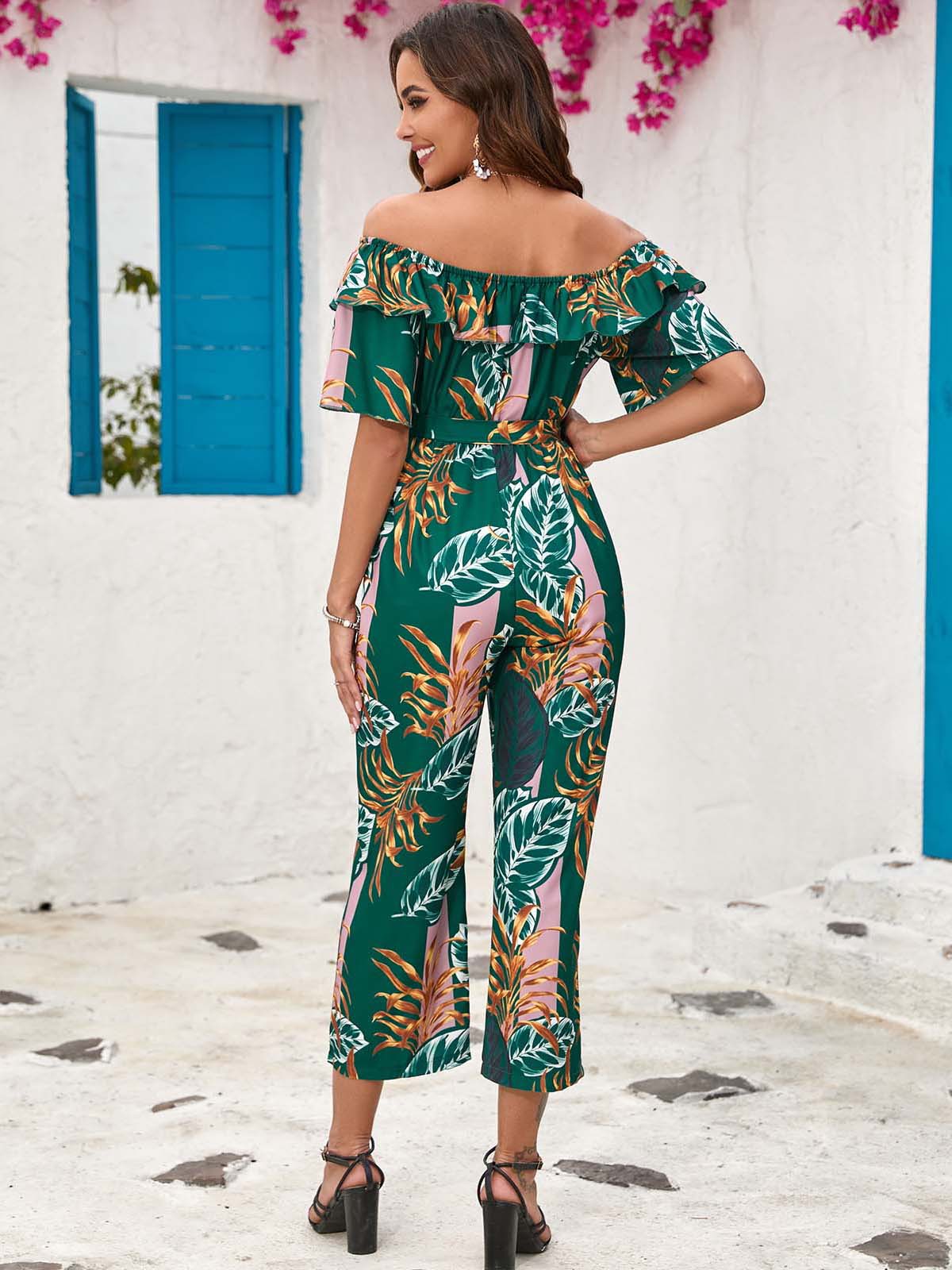 Women's Holiday Daily Vacation Flower Calf-Length Printing Jumpsuits display picture 16