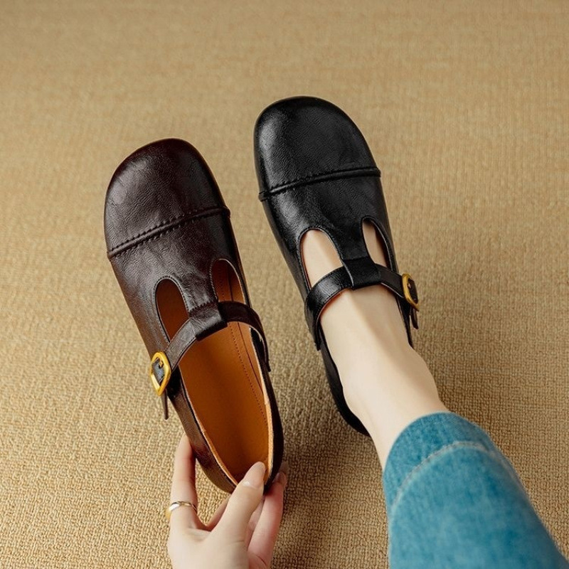 Demi-season retro comfortable Mary Jane shoes made of genuine soft…