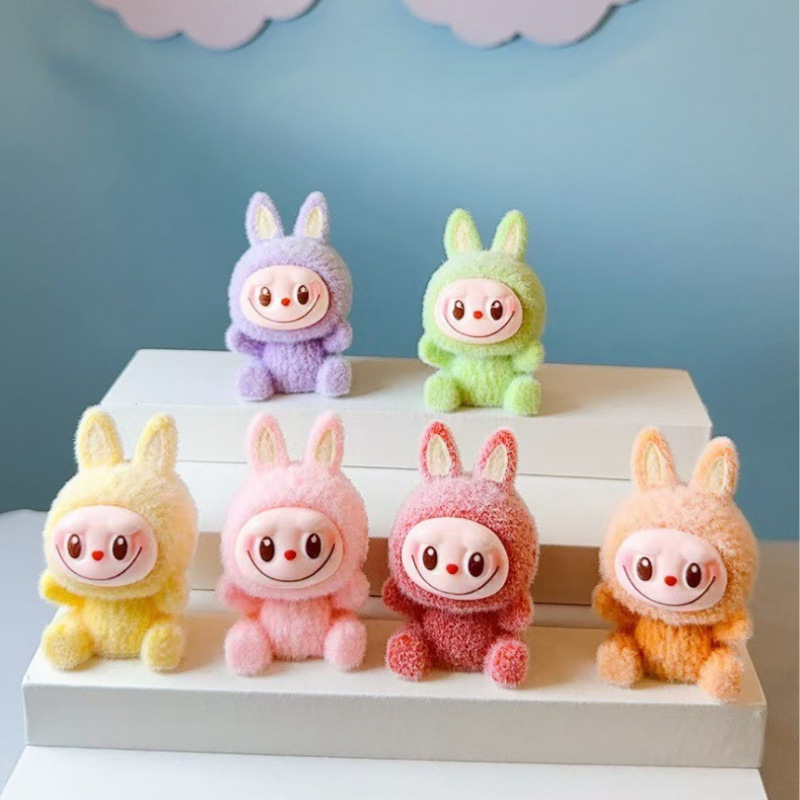 Labubu かわいいブラインドボックス labubu 漫画ハンドオフィスデスクトップワークステーションミニカーマカロン装飾品|undefined