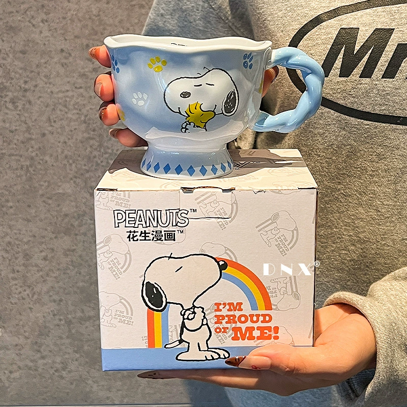 Новая керамическая кружка Снупи, милая мультяшная пара, кружка для воды, красивая домашняя керамическая кружка для кофе/молока