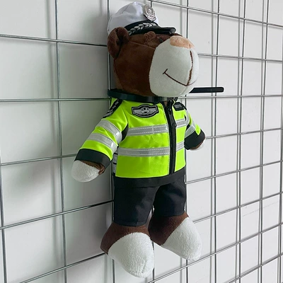 Motosiklet dəbilqələri | Machine Repair Motorcycle Tail - height-28cm-white-hat-traffic-police-bear