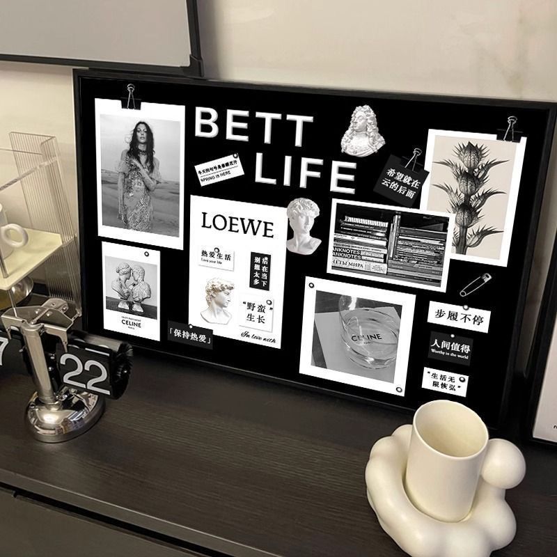 Scandinavian Ins Style Black and White Hanging Painting Fashion High-End Mural Living Room Bedroom Table Painting Cafe Decorative Painting