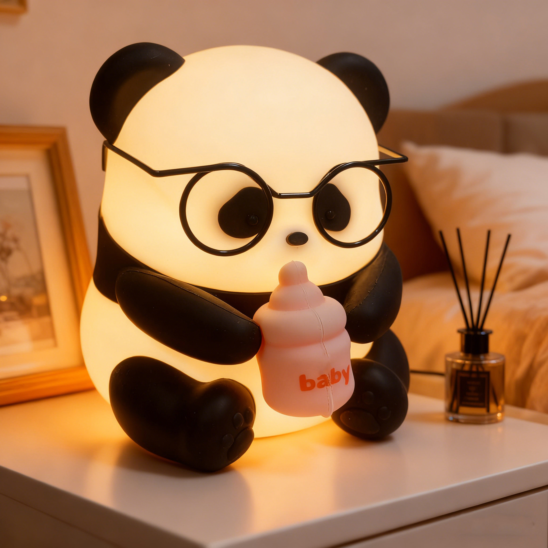 Huevo Bao fiesta de silicona lámpara de noche regalo de cumpleaños para niños dormir dormitorio cabezal de la cama con bebé dormir lactante lámpara de palpitación