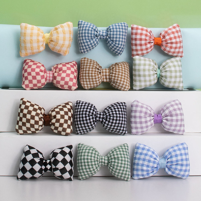 Popular Fabric Filled Cotton Plaid Bow Accessories Hair Accessories Hairpin DIY Clothes Accessories Baby Socks Decoration Sweet Popular Fabric Filled Cotton Plaid Bow Accessories Hair Accessories Hairpin DIY Clothes Accessories Baby Socks Decoration Sweet