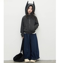 女童秋装外套2025新款洋气儿童小恶魔卫衣外套女孩春秋款连帽开衫