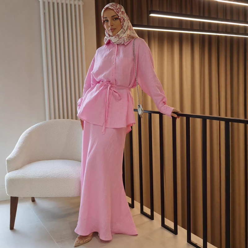 Comfortable European and American Style Loose and Soft Summer Long-Sleeve Long Dress Cross-Border Amazon 2025 Set Dress Elegant Women's Dress Comfortable European and American Style Loose and Soft Summer Long-Sleeve Long Dress Cross-Border Amazon 2025 Set Dress Elegant Women's Dress
