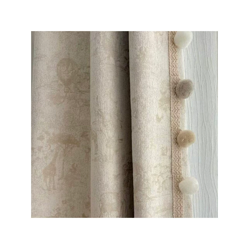 [Складной лесной поход детская комната шениль затемняющие занавеси оптом для спальни римская штора кремовый стиль занавес ткань]