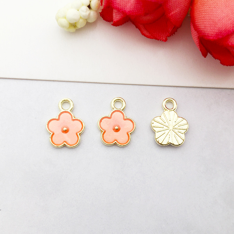 1 gota de aceite flor girasol DIY joyería accesorios aleación color flor collar pendientes colgante estilo coreano