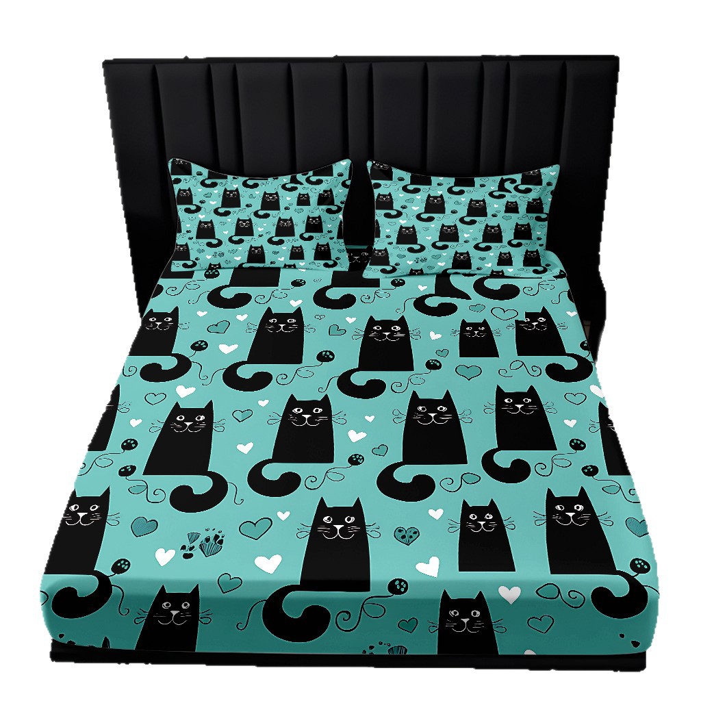 TEMU / JIT cama abrasiva Kits de dibujos animados gatito impresión digital 3D ropa de cama para diseñar