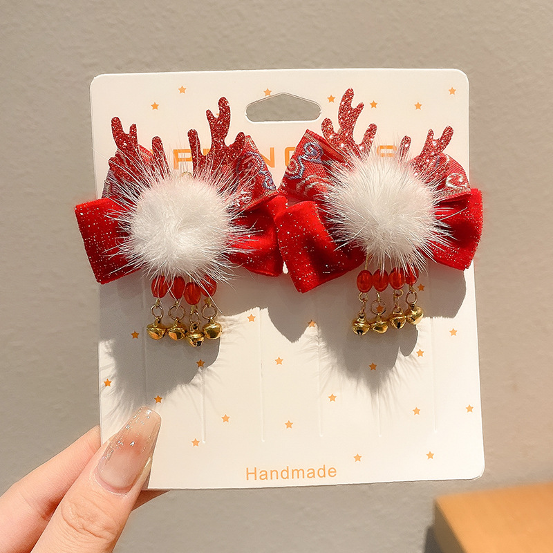 Año Nuevo accesorios para el cabello para niños arco de bordilla pinzas de cabello para niñas vestidos festivos vestidos chinos toques de cabello para niñas joyas de tarjetas de cabello