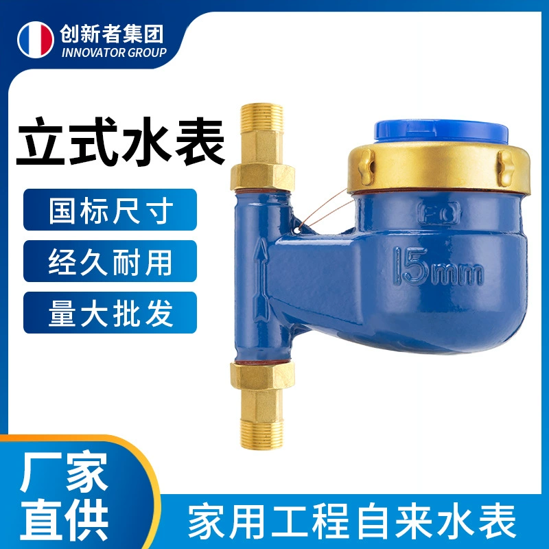 Водопроводный счетчик воды роторного типа 4 минуты 6 минут 1 дюйм домашний вертикальный счетчик воды квартира в аренду DN15 механический анти-инверт