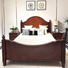 美式新传统维多利亚皇后床欧式1.8米榫卯全实木主卧复古双人婚床