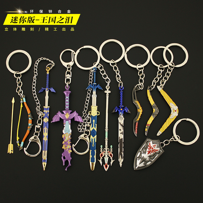 Tears of the Kingdom Around Zelda Master Link Sword Big Boomerang Dusk Shield Mini Toy Keychain