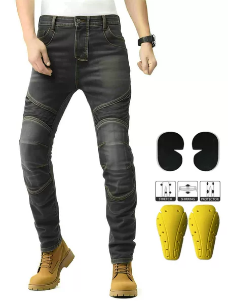 VOLERO Motorcycle Denim Vintage Casual Drop-Resistant Stretch Riding Pants Kevlar Tear-Resistant Ordinary Protector