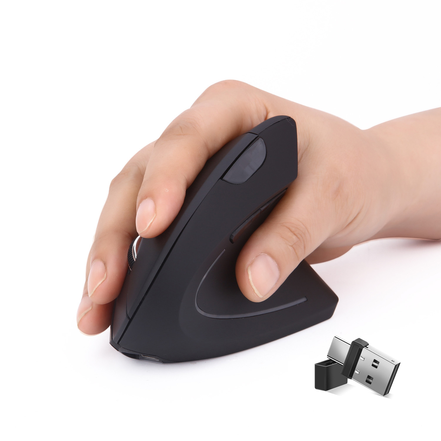 Type-C+Usb Vertical Mouse Charging Ergonomic Wireless Mobile Phone Tablet Laptop Wireless Mouse