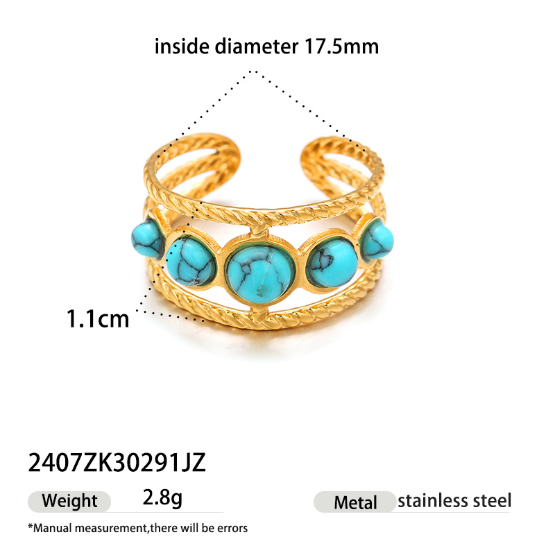 Collar de acero inoxidable para mujeres no se desvanece con joyería de piedra natural conjunto de ventas transfronterizas calientes