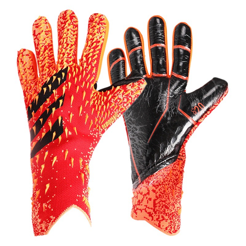 Guantes de portero de fútbol engrosados látex para adultos jóvenes sin dedos entrenamiento transpirable y cómodo portero de fútbol
