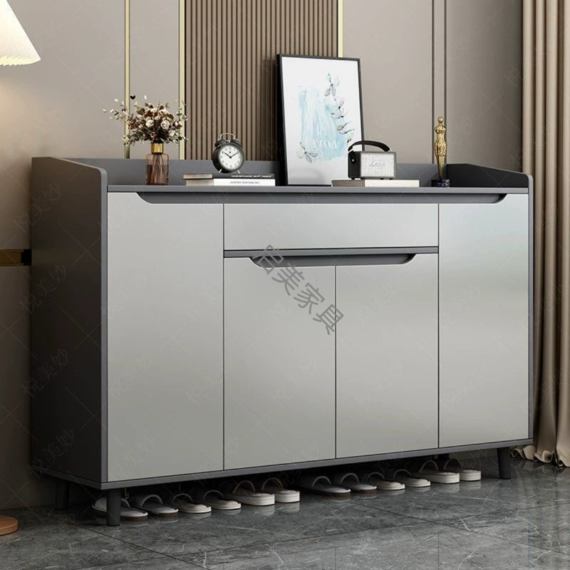 Шкаф для обуви на входной двери, домашний шкаф для прихожей, новый четырехдверный дорогой шкаф для хранения, полностью закрытая пылезащитная полка для обуви.