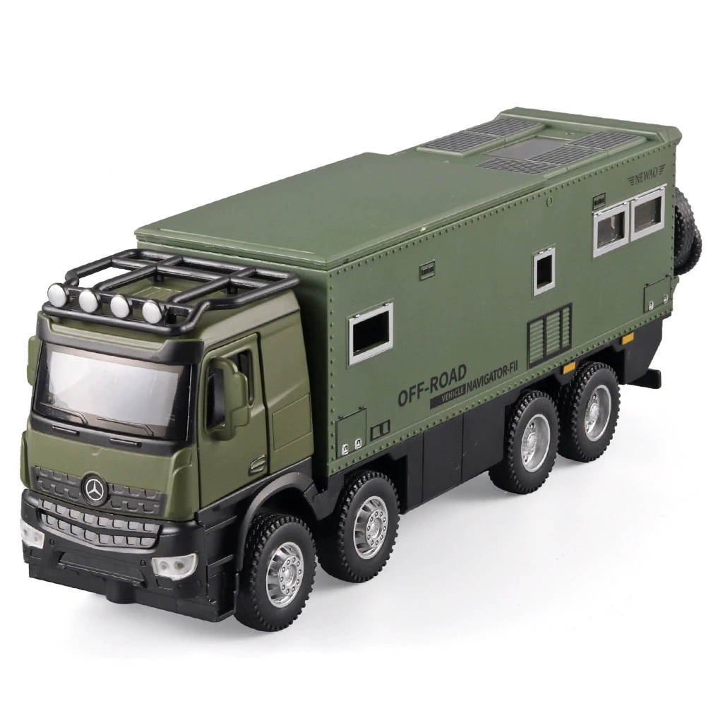 新奥 Warrior, металлический универсальный реалистичный RV с подсветкой и музыкой, игрушка, модель автомобиля, масштаб 1:32