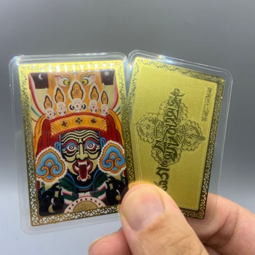 The factory supplies Zajiram Golden Kalakar Zazik Temple Tibetan Goddess of Wealth in pure copper copper card.