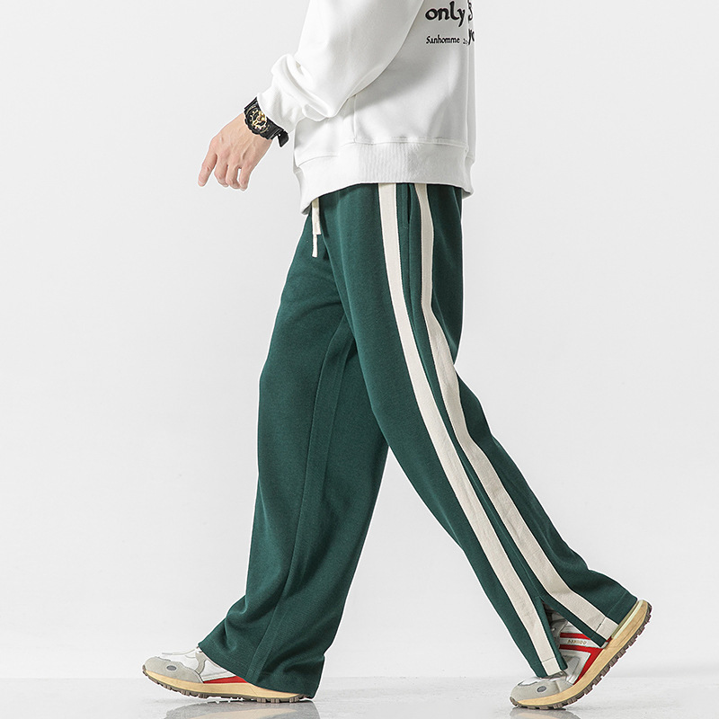 【Xs-2Xl】Cross-Border European Size Hong Kong Style Casual Pants for Men, Thin Spring and Autumn Korean Style Casual Striped Trendy Long Pants