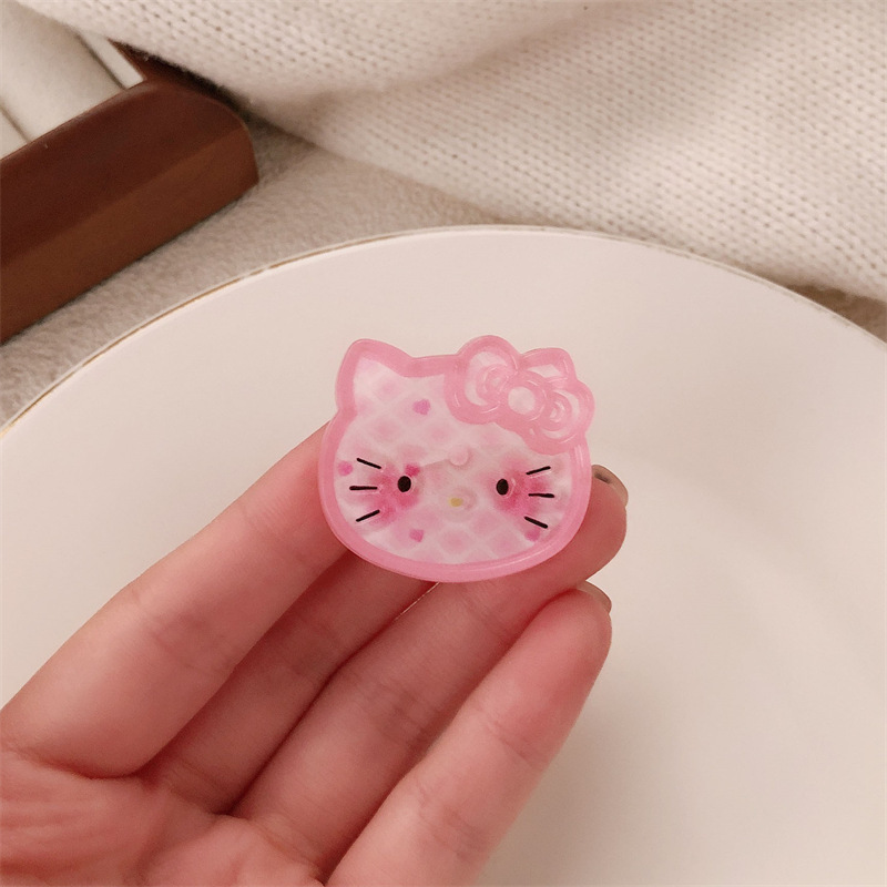 猫咪蝴蝶结发夹~冰透黑粉卡通发卡少女甜美侧边碎发刘海夹发饰|undefined