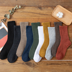 Winter thickened velvet mid-length men's terry socks tall thick socks with wool winter wholesale women's velvet socks