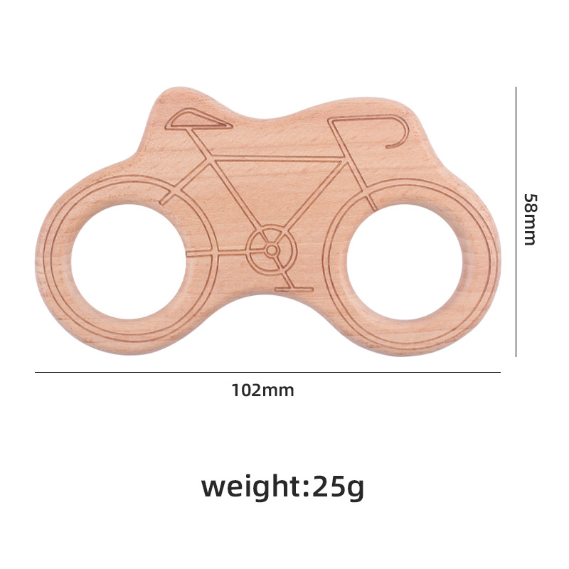 INS bebé haya juguete mordedor calmante bebé dibujos animados animal jirafa bicicleta hoja mordedor