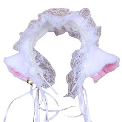 蕾絲髮飾 黑色貓耳朵發箍cos女僕 髮飾髮夾蕾絲頭飾發卡