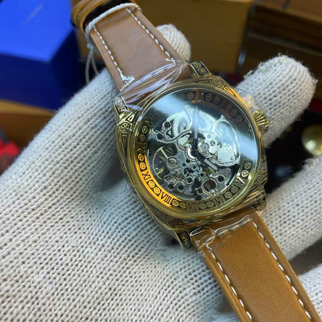 Brown belt gold case silver movement [pin buckle]