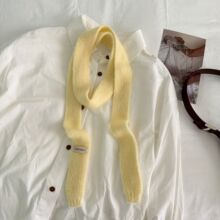 俏皮时髦细围巾可叠戴y2k长条围巾辣妹穿搭毛线针织细窄围脖韩ins