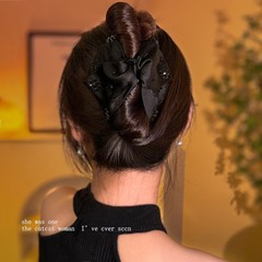 ハイエンドのスターライトポニーテールクリップ女性の新しいリボンリボンクリップシンプルなファッションヘアピン帽子卸売