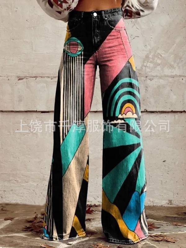 人気の独立系サイト Xiyin TEMU AliExpress ebay ヨーロッパとアメリカの貿易大きいサイズの女性のカジュアルパンツ薄い模造ジーンズ|undefined