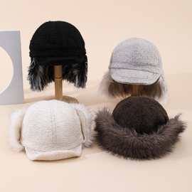 蒙古包式麂皮绒仿狐狸毛帽子水貂皮草帽男女冬加绒加厚保暖帽子
