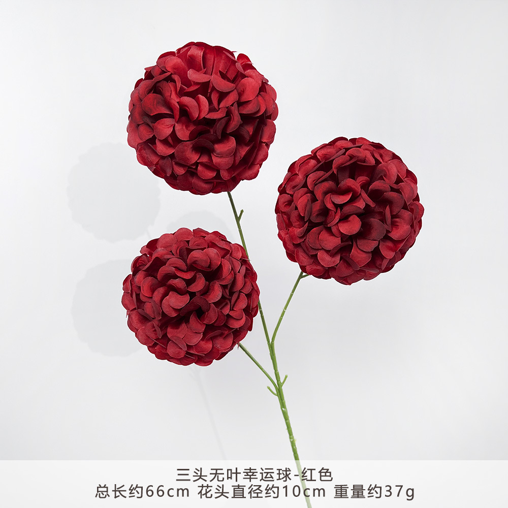 Zyj-three-headed leafless lucky ball-red