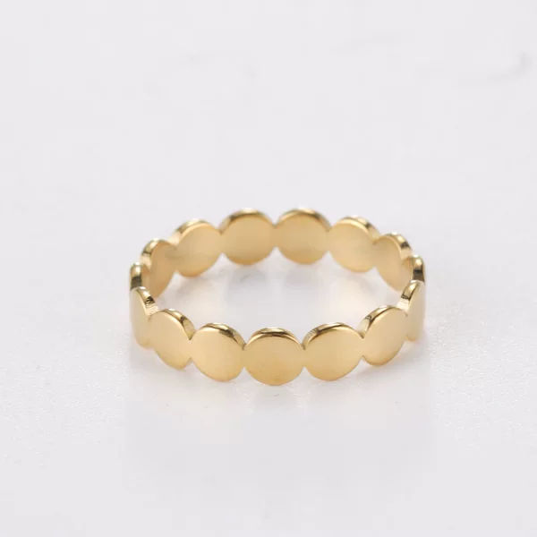 Fashion geometric round simple ring for women Girl gold color stainless steel ring wedding party jewelry wholesale