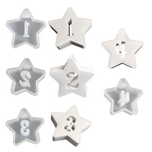 五角星数字房子烛台硅胶模具 diy石膏欧式房子蜡烛底座滴胶模具