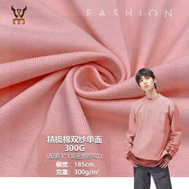 精梳棉双纱单面300G 全棉汗布潮牌质感T恤服装玩具童装针织面料