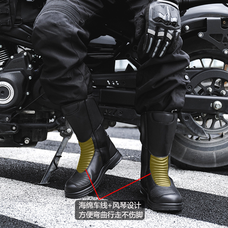 Botas de motocicleta transfronterizas al aire libre Botas de motocicleta antideslizantes anti-desgaste transpirables a prueba de viento contra colisiones Botas de servicio de carretera
