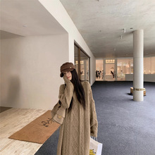 实拍2025秋冬新款圆领加厚可打底麻花长款毛衣连衣裙