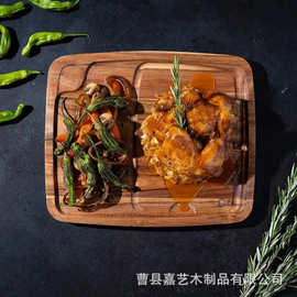 木制西餐厅牛排板实木水果面包披萨托盘家用披萨分格餐盘