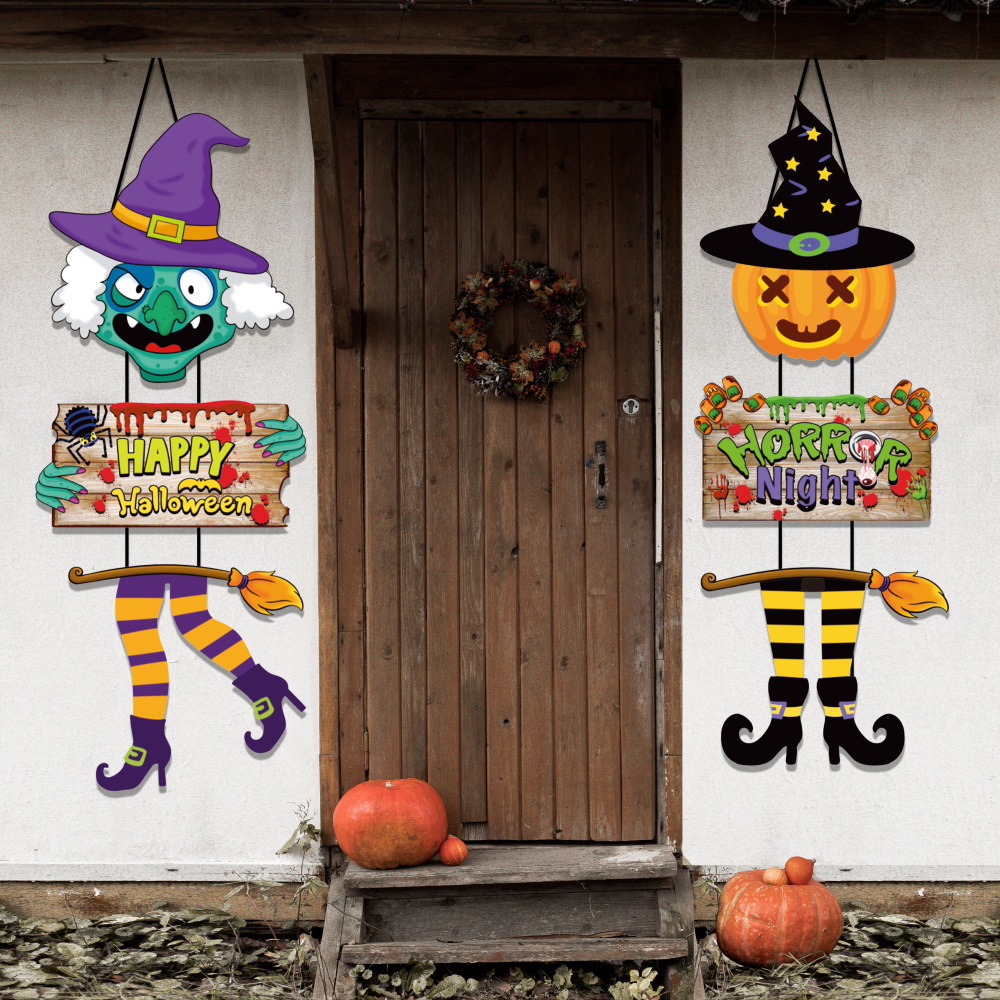 Nuevo colgante de papel de Halloween transfronterizo impresión creativa calabaza bruja zombie colgante decoración del bar del centro comercial