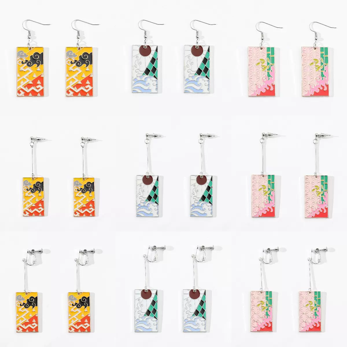 动漫周边鬼灭之刃炭治郎祢豆子我妻善逸主角同款耳针耳环耳饰卡通