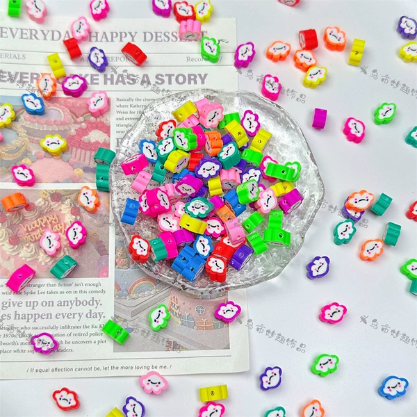 Polymer clay cloud beads-mixed pack (50 pieces)